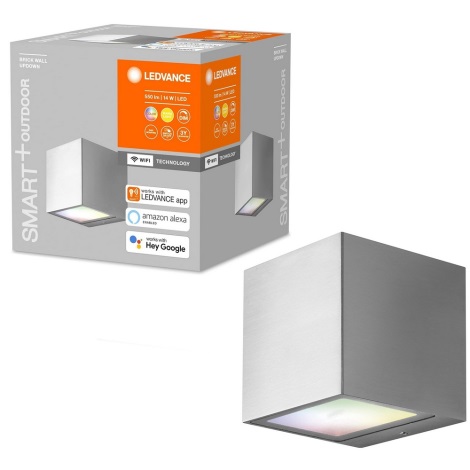 Ledvance - Aplique LED RGBW regulable para exteriores BRICK LED/14W/230V Wi-Fi IP44