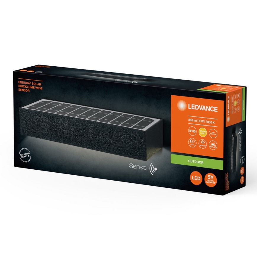 Ledvance - Aplique LED solar con sensor ENDURA SOLAR LED/6W/4,2V IP65
