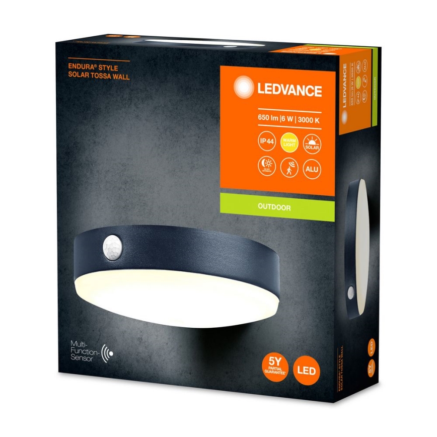Ledvance - Aplique LED solar con sensor ENDURA STYLE LED/6W/3,7V 1420 mAh IP44