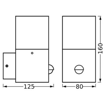 Ledvance - Aplique para exterior con sensor FIGO SQUARE 1xE27/20W/230V