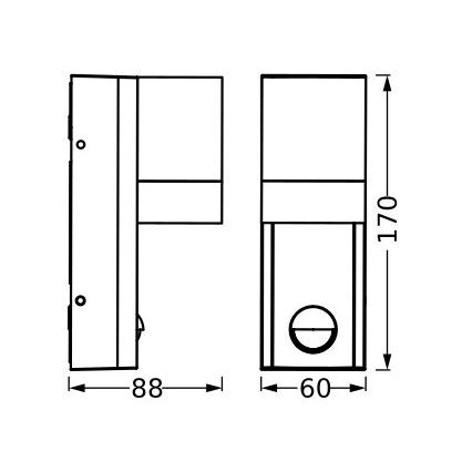 Ledvance - Aplique para exterior con sensor ISIDOR 1xGU10/35W/230V IP65