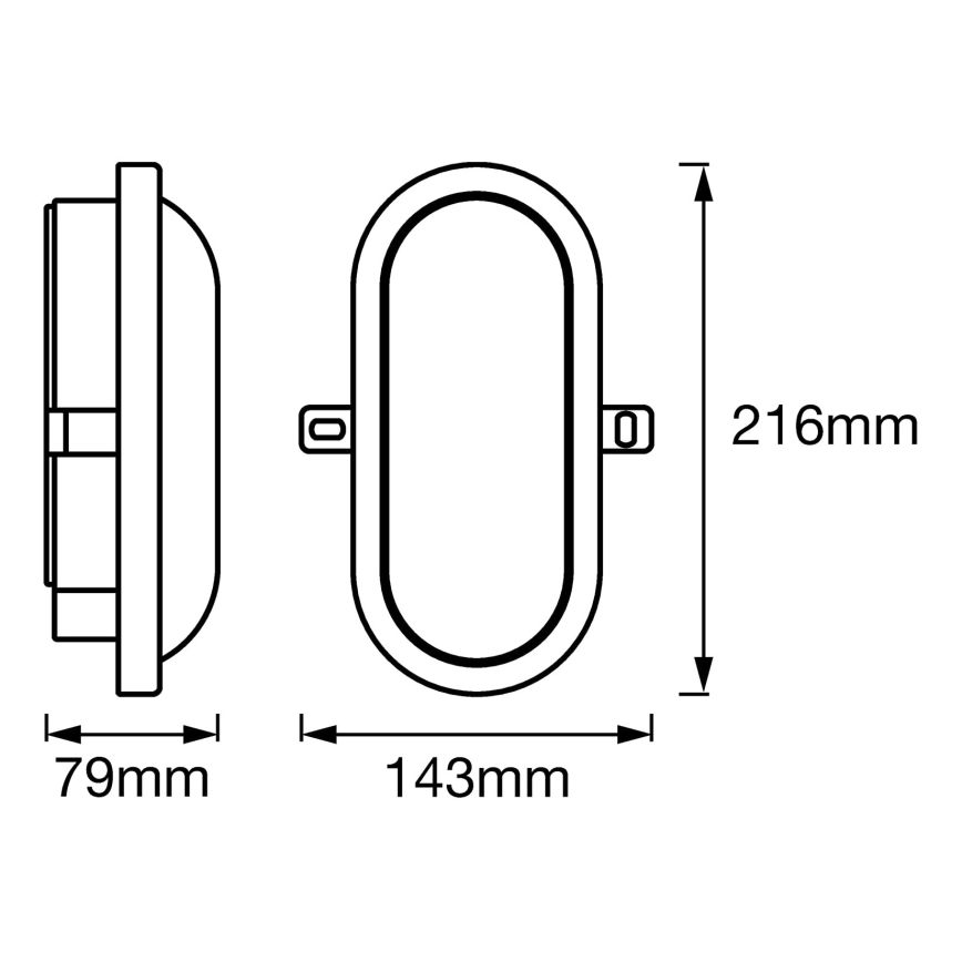 Ledvance - Aplique para exterior LED BULKHEAD LED/11W/230V IP54 negro