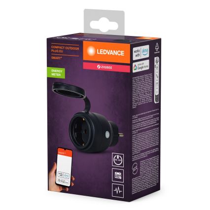 Ledvance - Enchufe inteligente para exterior SMART+ 3680W/230V/Tipo F/SCHUKO 16A IP44 negro