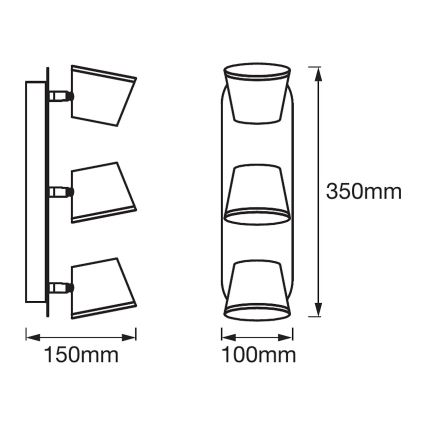 Ledvance - Foco LED para baño SPOT 3xLED/7W/230V IP44 3000/4000K CRI 90 Ra