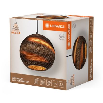 Ledvance - Lámpara colgante DECOR CARDBOARD 1xE27/15W/230V diá. 26 cm