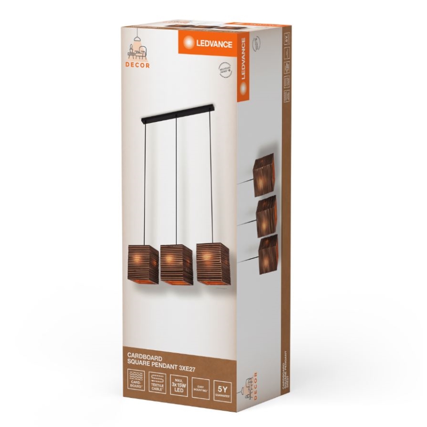 Ledvance - Lámpara colgante DECOR CARDBOARD 3xE27/15W/230V