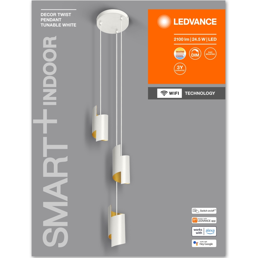 Ledvance - Lámpara de araña LED regulable por cable SMART+ DECOR 3xLED/8W/230V blanco Wi-Fi