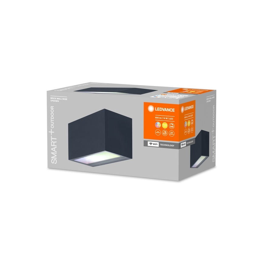 Ledvance - Aplique LED RGBW regulable para exteriores SMART+ BRICK LED/14W/230V Wi-Fi IP44