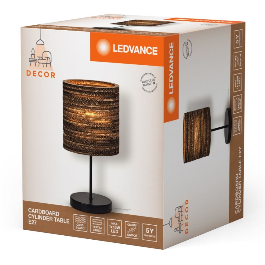 Ledvance - Lámpara de mesa DECOR CARDBOARD 1xE27/15W/230V diá. 20 cm