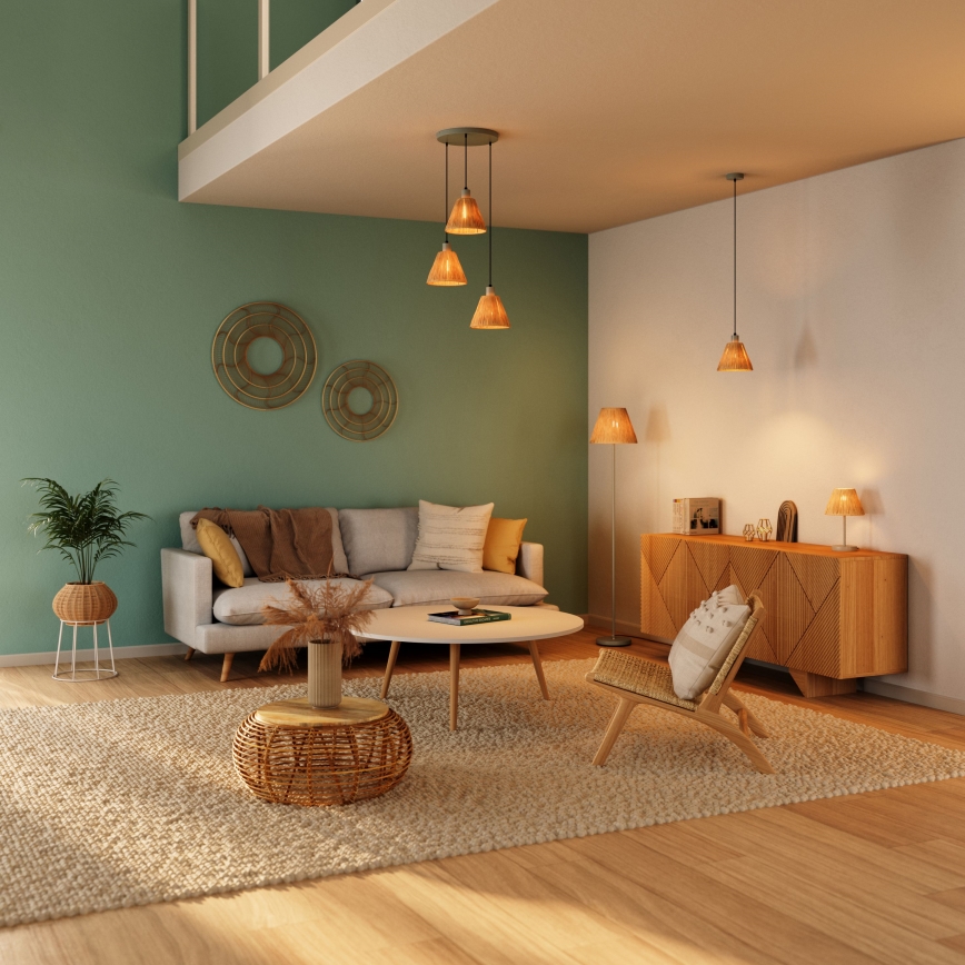 Ledvance - Lámpara de mesa DECOR RAFFIA 1xE27/15W/230V rafia