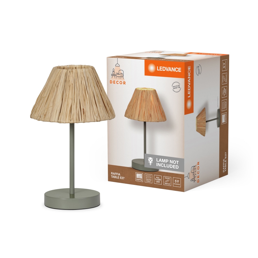 Ledvance - Lámpara de mesa DECOR RAFFIA 1xE27/15W/230V rafia