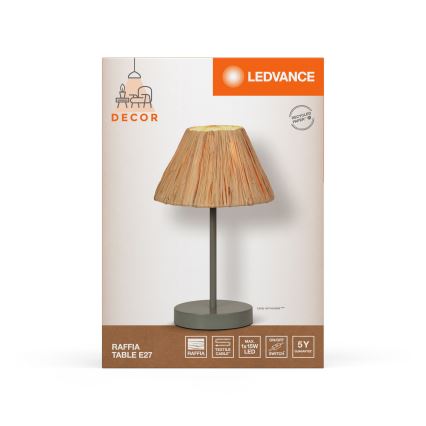Ledvance - Lámpara de mesa DECOR RAFFIA 1xE27/15W/230V rafia