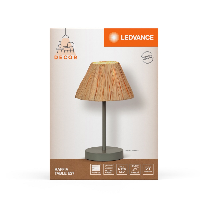 Ledvance - Lámpara de mesa DECOR RAFFIA 1xE27/15W/230V rafia