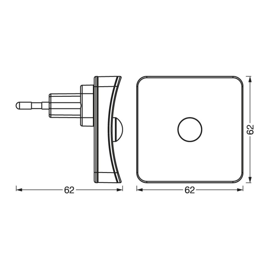 Ledvance - Lámpara de orientación LED RGB para enchufe con sensor LUNETTA LED/0,3W/230