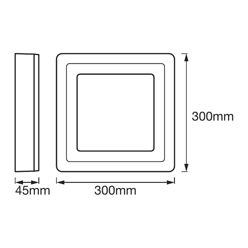 Ledvance - Lámpara de techo LED SQUARE LED/18W/230V
