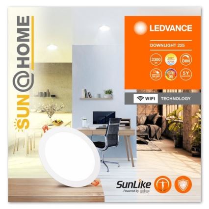 Ledvance - Lámpara empotrable LED regulable SUN@HOME LED/22W/230V 2200-5000 CRI 95 Wi-Fi