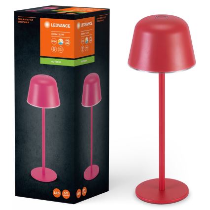 Ledvance - Lámpara LED de exterior recargable y regulable TABLE LED/2,5W/5V IP54 rojo