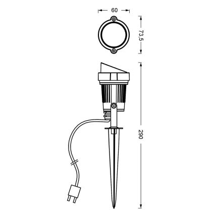 Ledvance - Lámpara LED de exterior ENDURA HYBRID SPOT SPIKE LED/1W/12V IP44