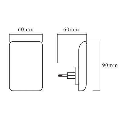 Ledvance - Lámpara LED nocturna con sensor LUNETTA LED/0,28W/230V 3000K