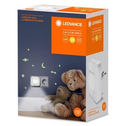 Ledvance - Lámpara LED nocturna con sensor LUNETTA LED/0,2W/230V