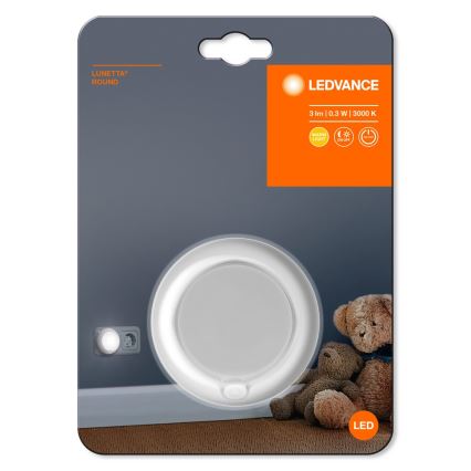 Ledvance - Lámpara LED nocturna con sensor LUNETTA LED/0,3W/230V 3000K