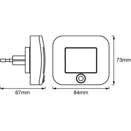 Ledvance - Lámpara LED nocturna con sensor LUNETTA LED/0,7W/230V 3000K