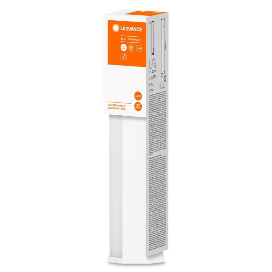 Ledvance - Lámpara LED para bajo mueble de cocina con sensor LED MÓVIL/1W/5V 500 mAh 20 cm