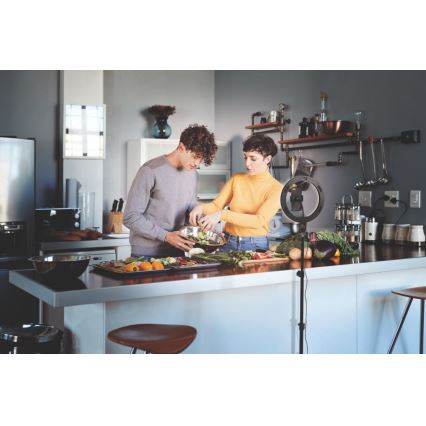 Ledvance - Lámpara de pie LED regulable con un soporte y soporte para vlogging LED/6W/USB 3000/4000/6500K