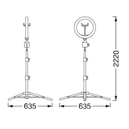 Ledvance - Lámpara de pie LED regulable con un soporte y soporte para vlogging LED/6W/USB 3000/4000/6500K