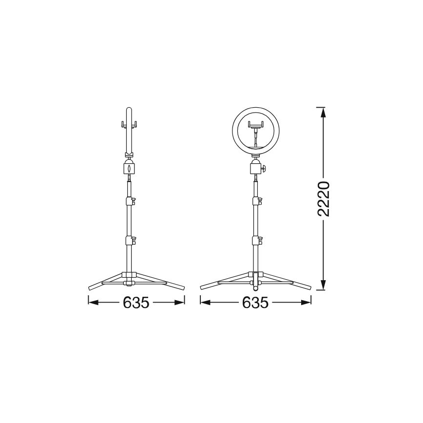 Ledvance - Lámpara de pie LED regulable con un soporte y soporte para vlogging LED/6W/USB 3000/4000/6500K