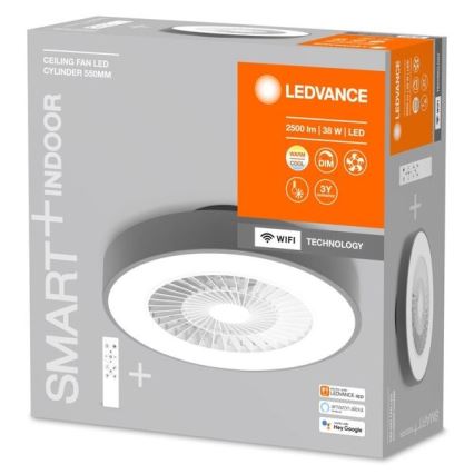 Ledvance - Plafón LED regulable con ventilador SMART+ LED/38W/230V 3000-6500K Wi-Fi + control remoto