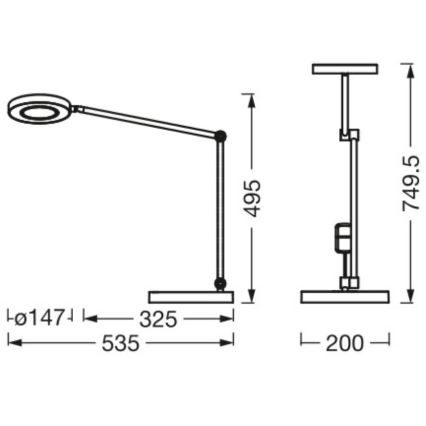 Ledvance - Lámpara de mesa regulable LED táctil SUN@HOME LED/20W/230V 2200-5000K CRI 95 Wi-Fi