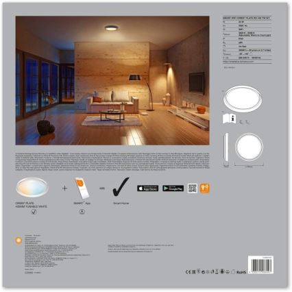 Ledvance - LED Plafón regulable SMART+ PLATE LED/24W/230V 3000K-6500K Wi-Fi