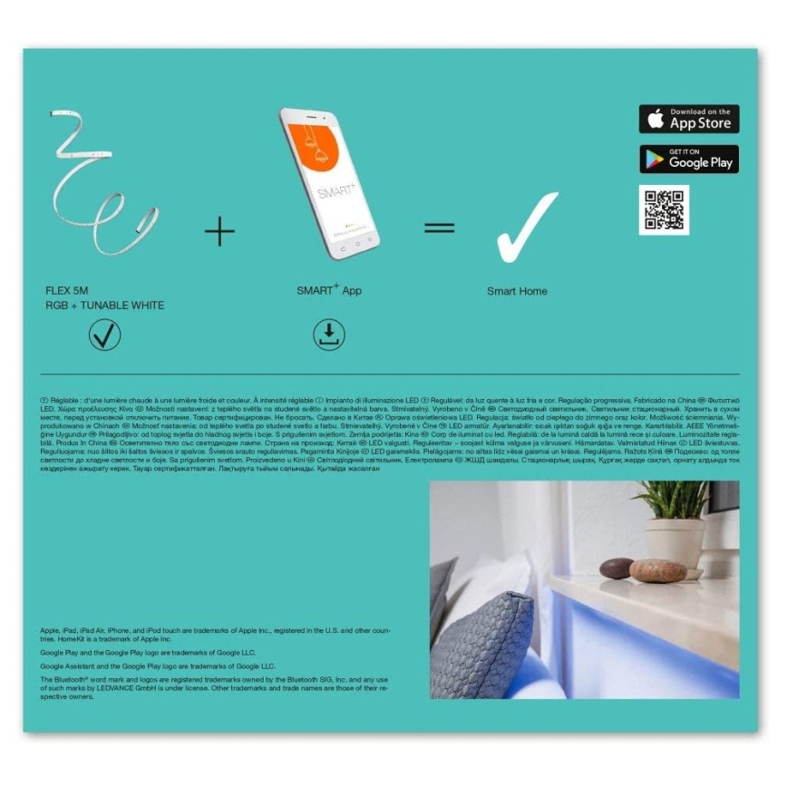 Ledvance - LED RGB+TW Tira regulable SMART+ FLEX 5m LED/16W/230V 2700K-6500K Bluetooth