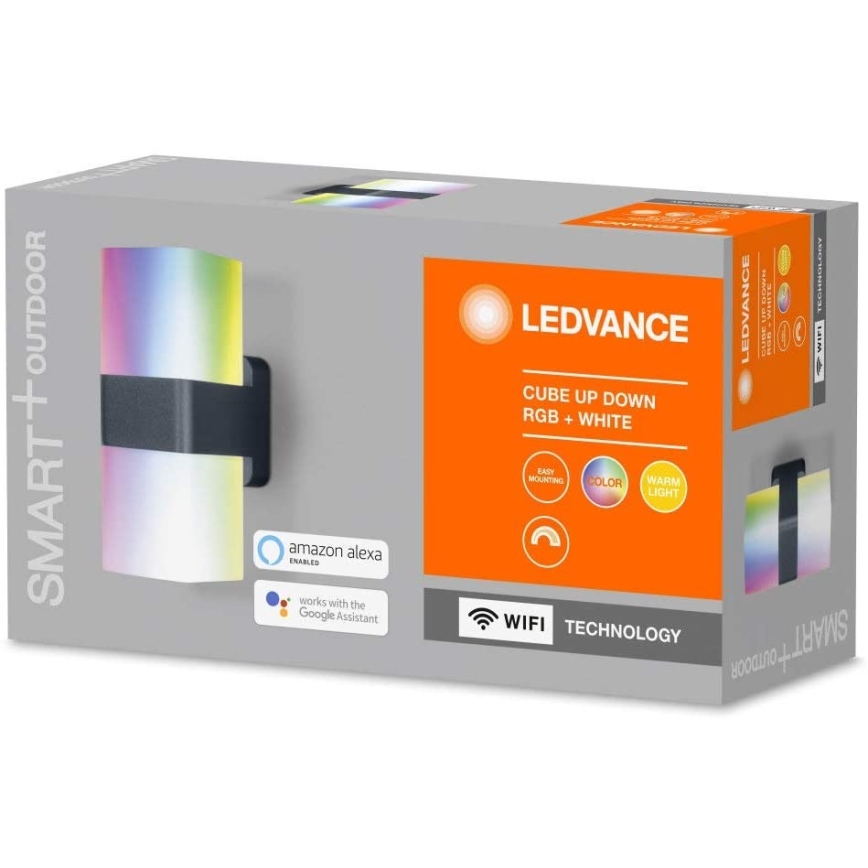 Ledvance - LED RGBW Aplique exterior SMART+ CUBE LED/13,5W/230V IP44 Wi-Fi