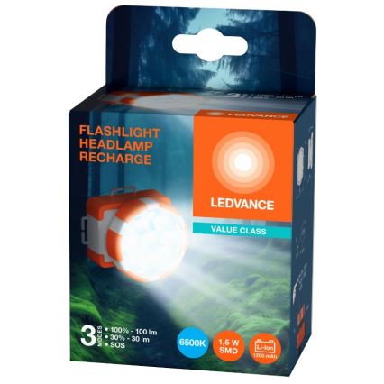 Ledvance - Linterna LED recargable FLASHLIGHT LED/1,5W/5V 1200 mAh