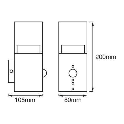 Ledvance - Luminaria de pared LED para exteriores con sensor CRYSTAL 1xLED/5W/230V IP44