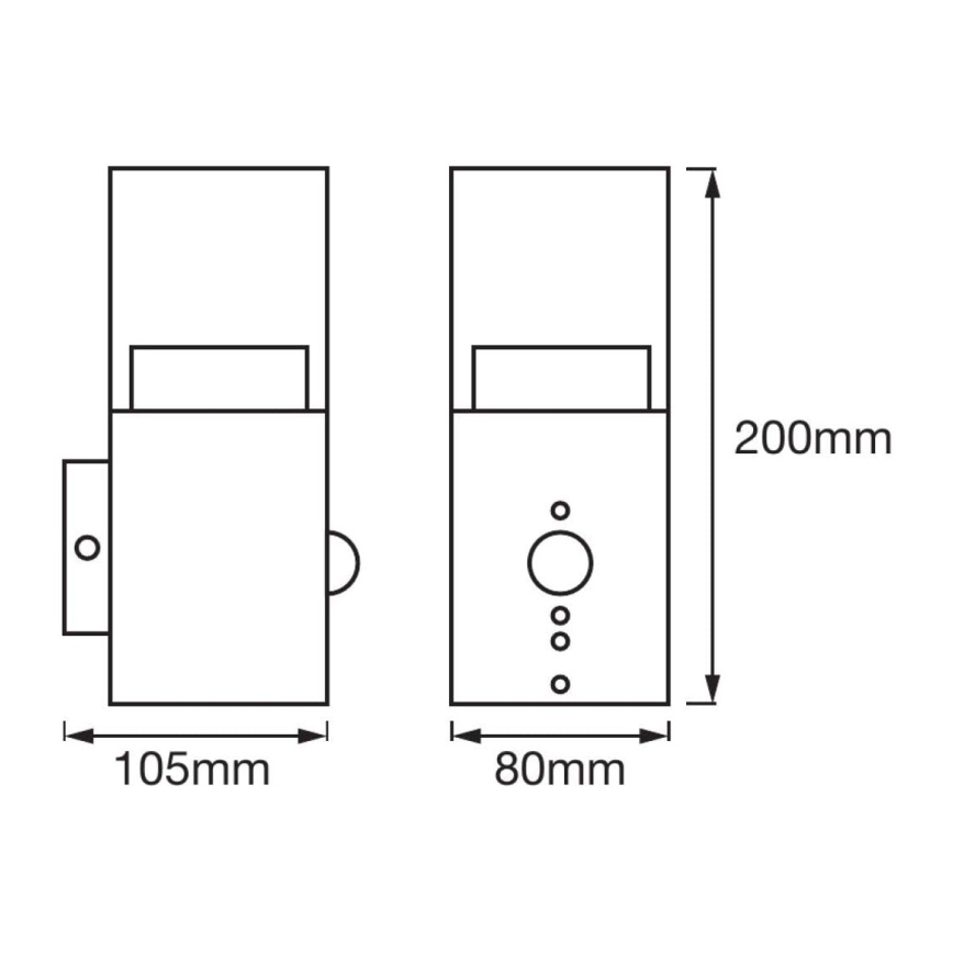 Ledvance - Luminaria de pared LED para exteriores con sensor CRYSTAL 1xLED/5W/230V IP44