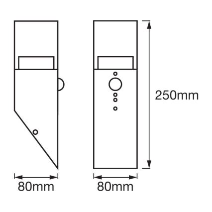 Ledvance - Luminaria de pared LED para exteriores con sensor CRYSTAL 1xLED/5W/230V IP44