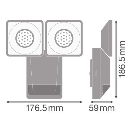 Ledvance - Luminaria de pared LED para exteriores con sensor SPOT 2xLED/8W/230V IP55