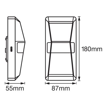 Ledvance - Luminaria de pared LED para exteriores con sensor UPDOWN LED/10W/230V IP55