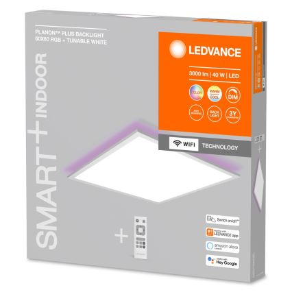 Ledvance - Panel LED RGBW regulable SMART+ PLANON LED/40W/230V 3000-6500K Wi-Fi + mando a distancia