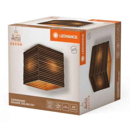 Ledvance - Plafón DECOR CARDBOARD 1xE27/15W/230V 25x25 cm