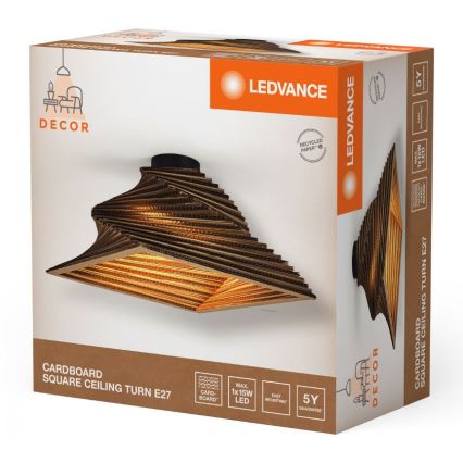 Ledvance - Plafón DECOR CARDBOARD 1xE27/15W/230V 40x40 cm