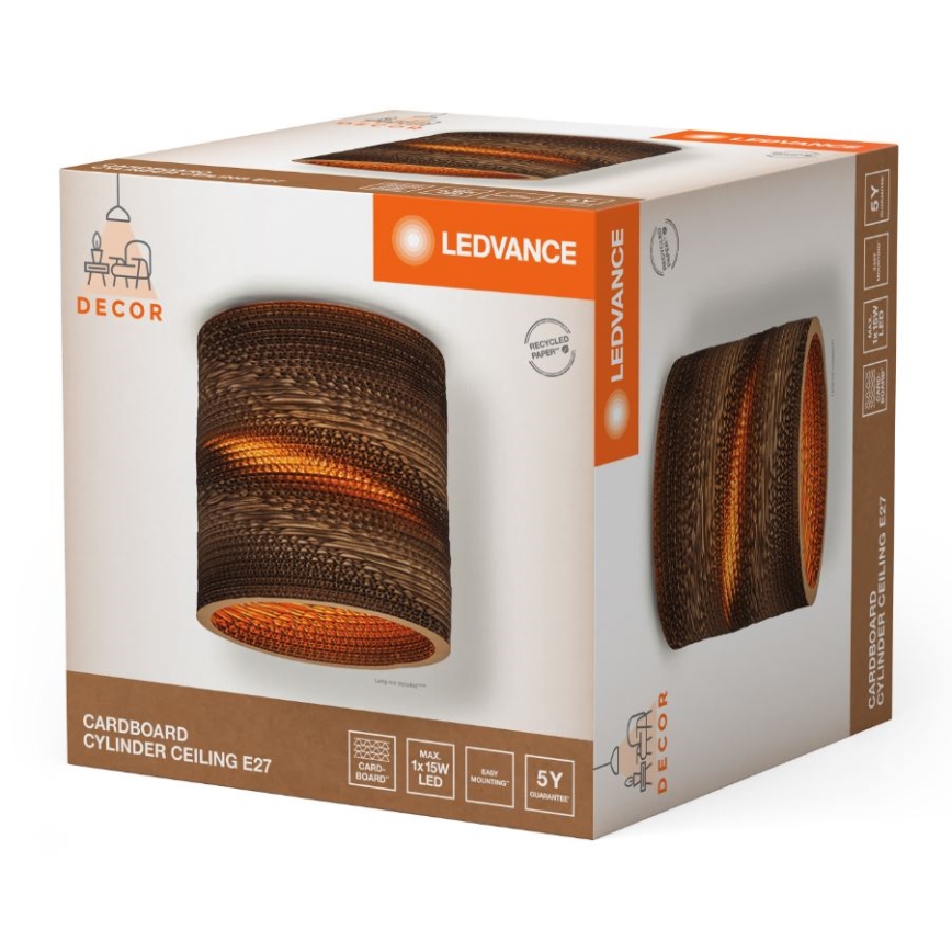 Ledvance - Plafón DECOR CARDBOARD 1xE27/15W/230V diá. 25 cm