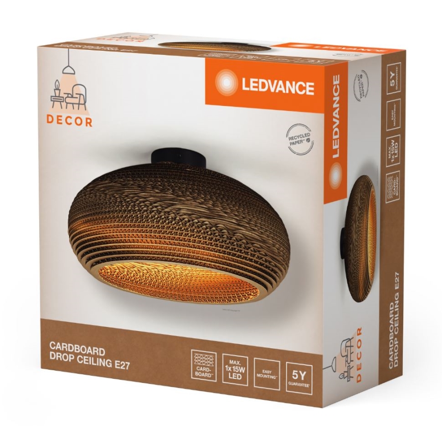 Ledvance - Plafón DECOR CARDBOARD 1xE27/15W/230V diá. 40 cm