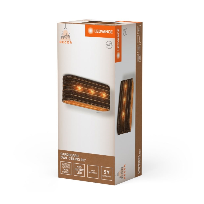 Ledvance - Plafón DECOR CARDBOARD 3xE27/15W/230V