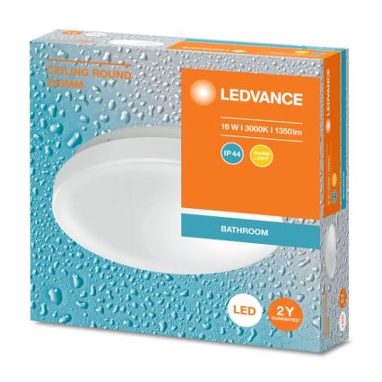 Ledvance - Plafón LED de baño CEILING ROUND LED/18W/230V 3000K IP44