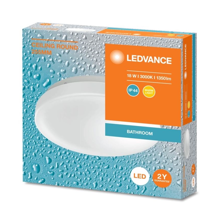 Ledvance - Plafón LED de baño CEILING ROUND LED/18W/230V 3000K IP44