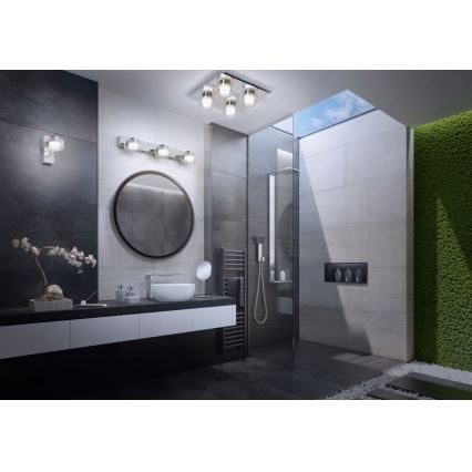 Ledvance - Plafón LED de baño ORBIS FLAME 4xLED/5,5W/230V 3000/4000K IP44 cromo